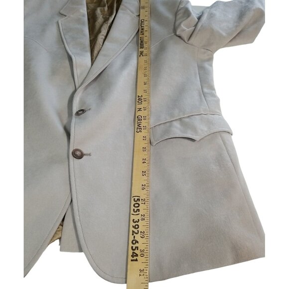 Circle S Dallas Texas Mens Blazer Sport Coat 46R Gray Micro Suede Two Button - Picture 7 of 12